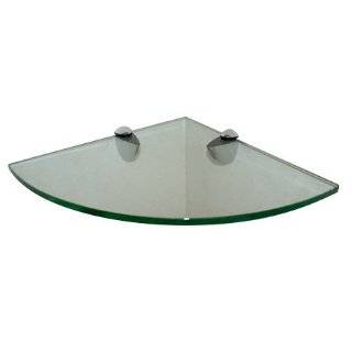 Corner Floating Glass Shelf, 16 X 16, with Chrome Brackets