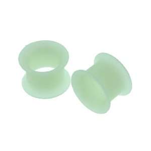 Glow In The Dark Silicon Flesh Tunnel Plugs   6G (4mm)   Sold as a 