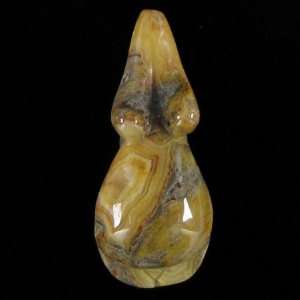  50mm crazy lace agate carved goddess pendant bead