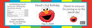 Birthday Elmo Sesame Street WATER BOTTLE LABELS Favor  