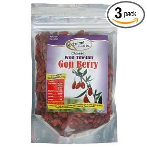 Extreme Healths Tibetan Goji Berries, 4 Ounce Bag (Pack of 3)  