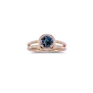   89 Cts London Blue Topaz Solitaire Ring in 14K Pink Gold 10.0 Jewelry