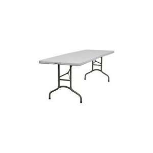   Capacity Granite White Plastic Bi Fold Folding Table