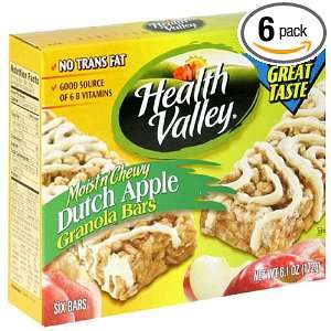 Health Valley Granola Bars, Chewy Dutch Apple, 6.1 Ounce Boxes (Pack 