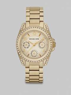Michael Kors   Crystal Accented Stainless Steel Multi Function Watch