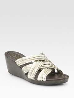 Cole Haan   Air Eden Metallic Leather Wedge Sandals