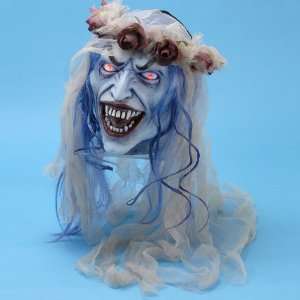   Hanging Brides Head With Light Up Eyes Animated Prop 