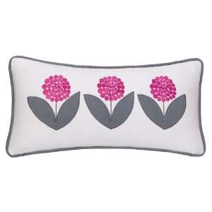  Echo Design Lucy Bloom Embroidered Floral Oblong Pillow 