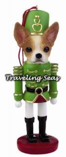 Chihuahua Tan and White Dog Toy Soldier Nut Cracker Christmas Tree 