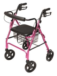   walker pink the lumex walkabout four wheel contour deluxe rollator
