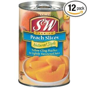 Sliced Peaches in Clear Juice 15 Ounce Packages (Pack of 12)