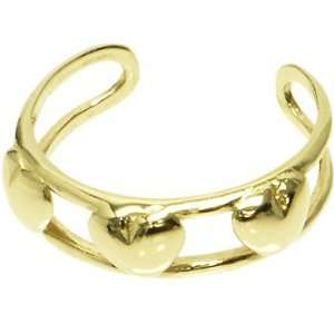  Solid 14kt Yellow Gold Heart Toe Ring Jewelry