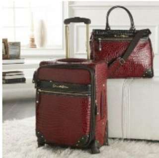 Samantha Brown Luggage 21 Upright and Doctors Tote Burgandy  