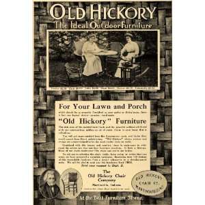  1911 Ad Old Hickory Chair Co. Outdoor Furniture Chairs 