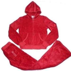 Juicy Couture Snap pocket Velour Tracksuit Red