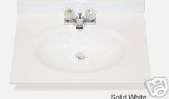 NEW WHITE CULTURED MARBLE VANITY TOP FOR BATH SINK 49  