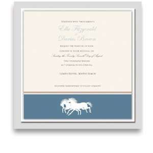   130 Square Wedding Invitations   Horse Wisper Steel