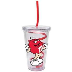 M&Ms Candy Insulated Acrylic No Sweat Tumbler Red 