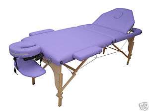 Purple PU Reiki Portable Massage Table w/Carry Case U9 814836010160 