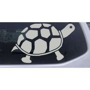 Turtle Animals Car Window Wall Laptop Decal Sticker    Silver 10in X 6 