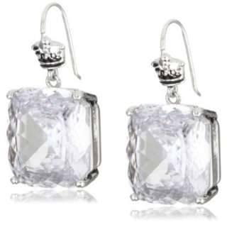 Juicy Couture Clear Large Cushion Cut Square Drop Earrings   designer 