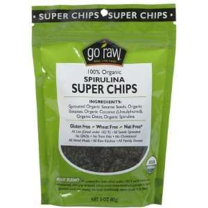 Go Raw Freeland Super Chips Spirulina Bags 3 oz, case of 12 (Quantity 