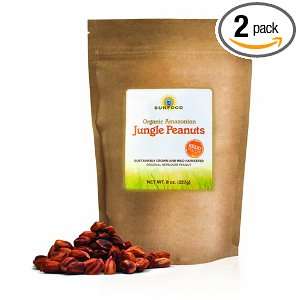 Sunfood Wild ian Jungle Peanuts Organic, Raw, 8 Ounce Bags (Pack 