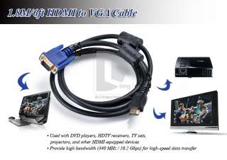 For PC Computer LCD HDTV TV DVD HDMI Male to VGA Male HD15 Adapter 