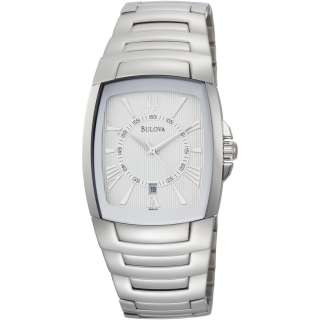 Bulova Mens 96B124 Silver White Dial Bracelet Watch  