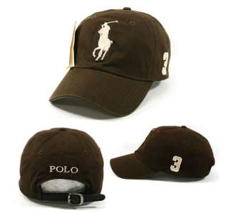   Beige Color Fine Big Logo Polo Cap   Mens Womens BaseBall Tennis Golf