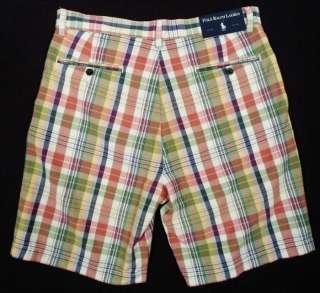 polo ralph lauren mens pastel plaid prospect golf shorts see top of 