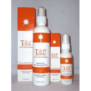 TanTowel Mist SPF 30+ Sunscreen, 8 oz Spray, plus a FREE 2 
