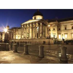 National Gallery at Night, Trafalgar Square, London, England, United 