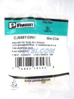 Panduit CJ688TGWH Cat6 Mini Com Jack, White ~STSI 074983395538  