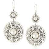 Miguel Ases Fresh Water Pearl and Sterling Silver Centric Earrings
