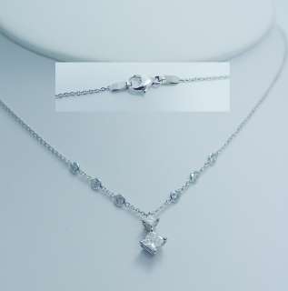 14K White Gold .72ct VVS GH Diamond Necklace Estate Jewelry  