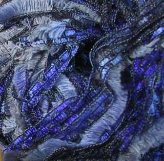 Plymouth PRATO ~ Blue ~ Ladder and Eyelash Yarn  