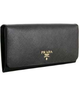   #309114601 black saffiano tri color interior flap continental wallet