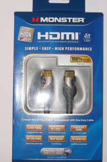 Monster HDMI 1.2 Meter / 4 Foot Long Cable   1080p   10.2 Gbps 