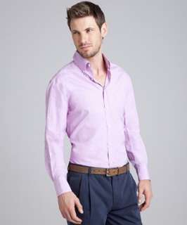 Brunello Cucinelli violet cotton button down shirt