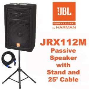  JBL Passive 12 JRX112M DJ Speaker, Stand and 25 Cable 