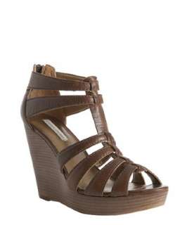 Cynthia Vincent cognac leather Jackson wedge sandals   up to 