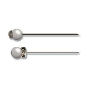   Pearl & Rhinestone Stick Pins #18 1.5 8/Pkg Pewter