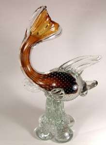 Vintage MURANO Glass Bullicante Fish Sculpture 15+  