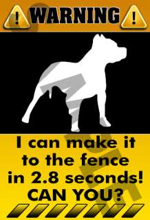 Poster 13x19 Funny Beware Warning Sign Pit Bull Dog  