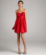 JILL Jill Stuart red taffeta spaghetti strap bow dress style 
