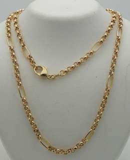 LINK 18 INCH LONG NECKLACE SOLID 14K GOLD, 6.3g  