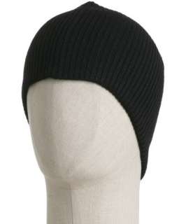 Kashmere black and smoke reversible cashmere knit hat