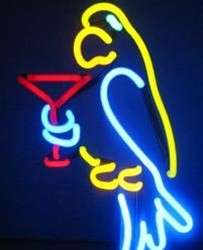 Parrot w/Martini Neon Sign *Real Neon* Nice  