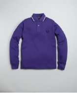Fred Perry KIDS violet cotton pique long sleeve logo polo shirt style 
